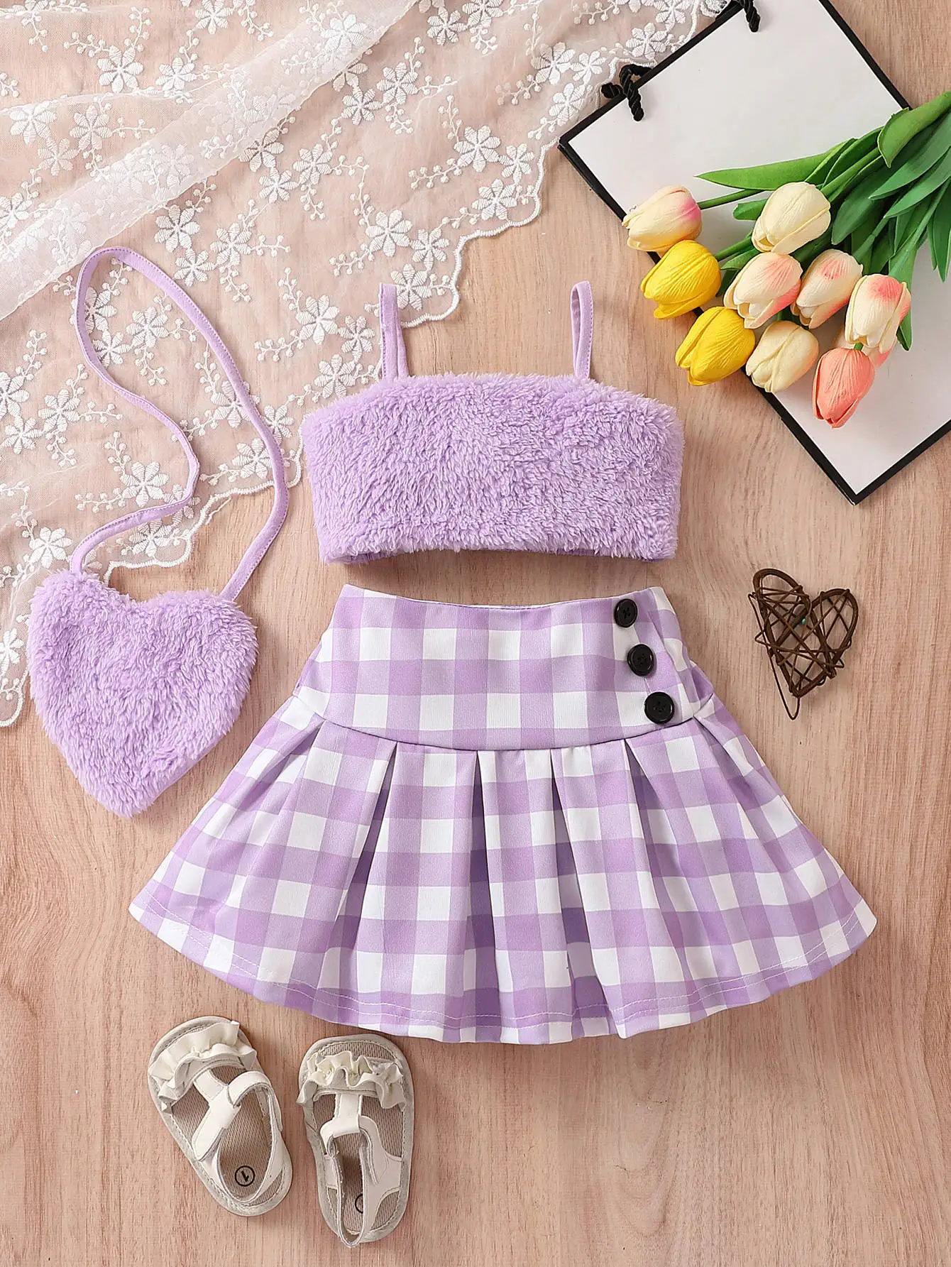 Summer Newborn Baby Girl Clothes Infant Baby Clothes Cute Candy Colored Plush Suspender+Plaid Pleated Skirt+Bag Clothes Set 3Pcs
Summer Newborn Baby Girl Clothes Infant Baby Clothes Cute Candy Colored Plush Suspender+Plaid Pleated Skirt+Bag Clothes Set 3Pcs