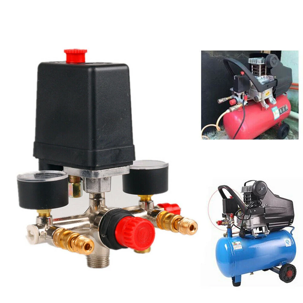 Brand New Durability Industrial Air Compressor Control Switch Valve Manifold Regulator W/ Gauges Relief 220V 90-120PSI
Brand New Durability Industrial Air Compressor Control Switch Valve Manifold Regulator W/ Gauges Relief 220V 90-120PSI