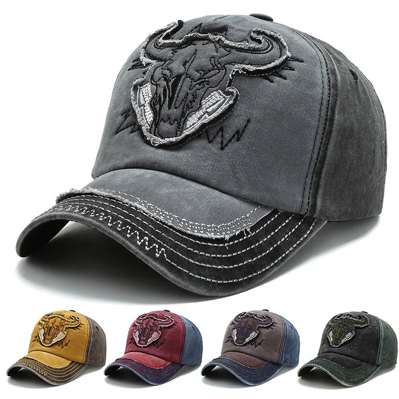 2022 New Designer Hip Hop Vintage Washed Denim Baseball Cap Casquette Homme Bull Head Embroidery Snapback Dad Hats for Y2k Men
2022 New Designer Hip Hop Vintage Washed Denim Baseball Cap Casquette Homme Bull Head Embroidery Snapback Dad Hats for Y2k Men