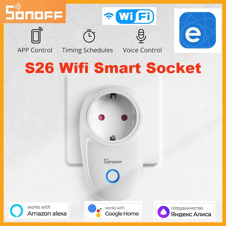 Умный выключатель SONOFF S26R2 с Wi-Fi, настенная розетка с таймером, для Великобритании, США, BR, IT, IL, CN, работает через Alexa, Google Home
Умный выключатель SONOFF S26R2 с Wi-Fi, настенная розетка с таймером, для Великобритании, США, BR, IT, IL, CN, работает через Alexa, Google Home