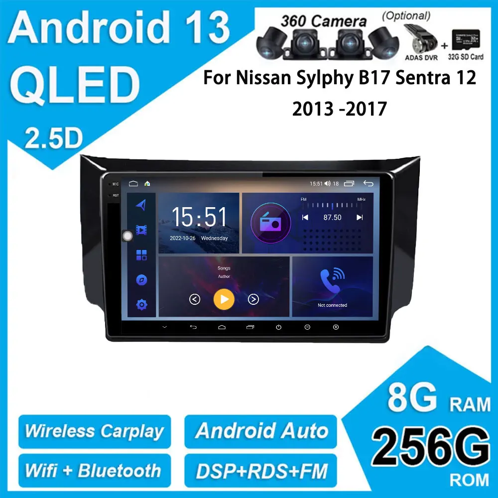 Автомагнитола для Nissan Sylphy B17 Sentra 12 2013 -2017 QLED / IPS DSP Android 13,0, мультимедийный видеоплеер 4G Lte Wifi Carplay
Автомагнитола для Nissan Sylphy B17 Sentra 12 2013 -2017 QLED / IPS DSP Android 13,0, мультимедийный видеоплеер 4G Lte Wifi Carplay
