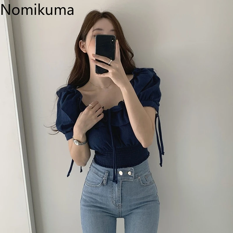 Nomikuma Chemise Femme Summer Puff Sleeve Ruffles Patchwork Slim Waist Tunic Blouse Women Korean Vintage Elegant Blusas Mujer
Nomikuma Chemise Femme Summer Puff Sleeve Ruffles Patchwork Slim Waist Tunic Blouse Women Korean Vintage Elegant Blusas Mujer