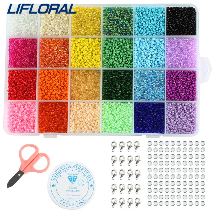 24 Grid DIY Mixed Color Art Craft Jewelry Making Kit Seed Beads Set Glass Beads Set Bracelets Necklace Ring Making Seedbeads Kit
24 Grid DIY Mixed Color Art Craft Jewelry Making Kit Seed Beads Set Glass Beads Set Bracelets Necklace Ring Making Seedbeads Kit