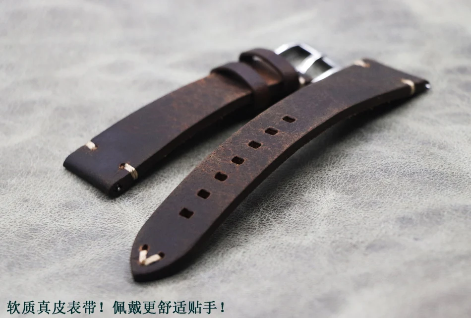 Handmade Crazy horseskin Watch Straps Vintage Genuine Leather Watchband Calfskin Watch Straps20mm Brown Retro thick Bracelet
Handmade Crazy horseskin Watch Straps Vintage Genuine Leather Watchband Calfskin Watch Straps20mm Brown Retro thick Bracelet