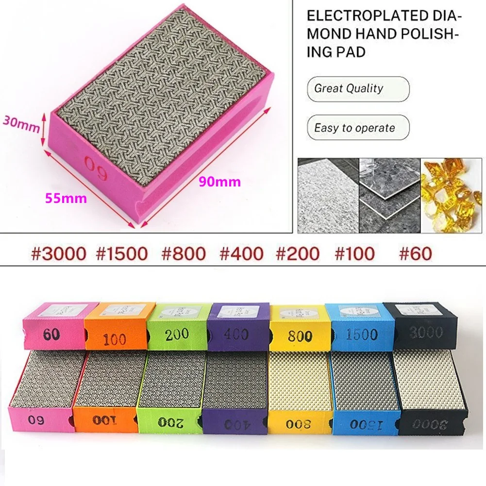 7pcs 60-3000# Grits Diamond Polishing Hand Pads 90*55mm For Granite Marble Granite Concrete Glass Polishing Processing Hand Tool
7pcs 60-3000# Grits Diamond Polishing Hand Pads 90*55mm For Granite Marble Granite Concrete Glass Polishing Processing Hand Tool