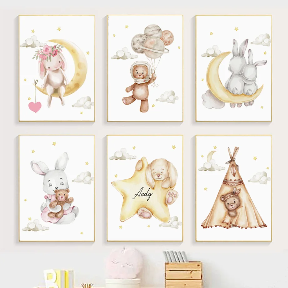 Astronaut Bear Rabbit Moon Star Wall Art Canvas Painting Nordic Posters And Prints Wall PicturesBaby Kids Room Playroom Decor
Astronaut Bear Rabbit Moon Star Wall Art Canvas Painting Nordic Posters And Prints Wall PicturesBaby Kids Room Playroom Decor