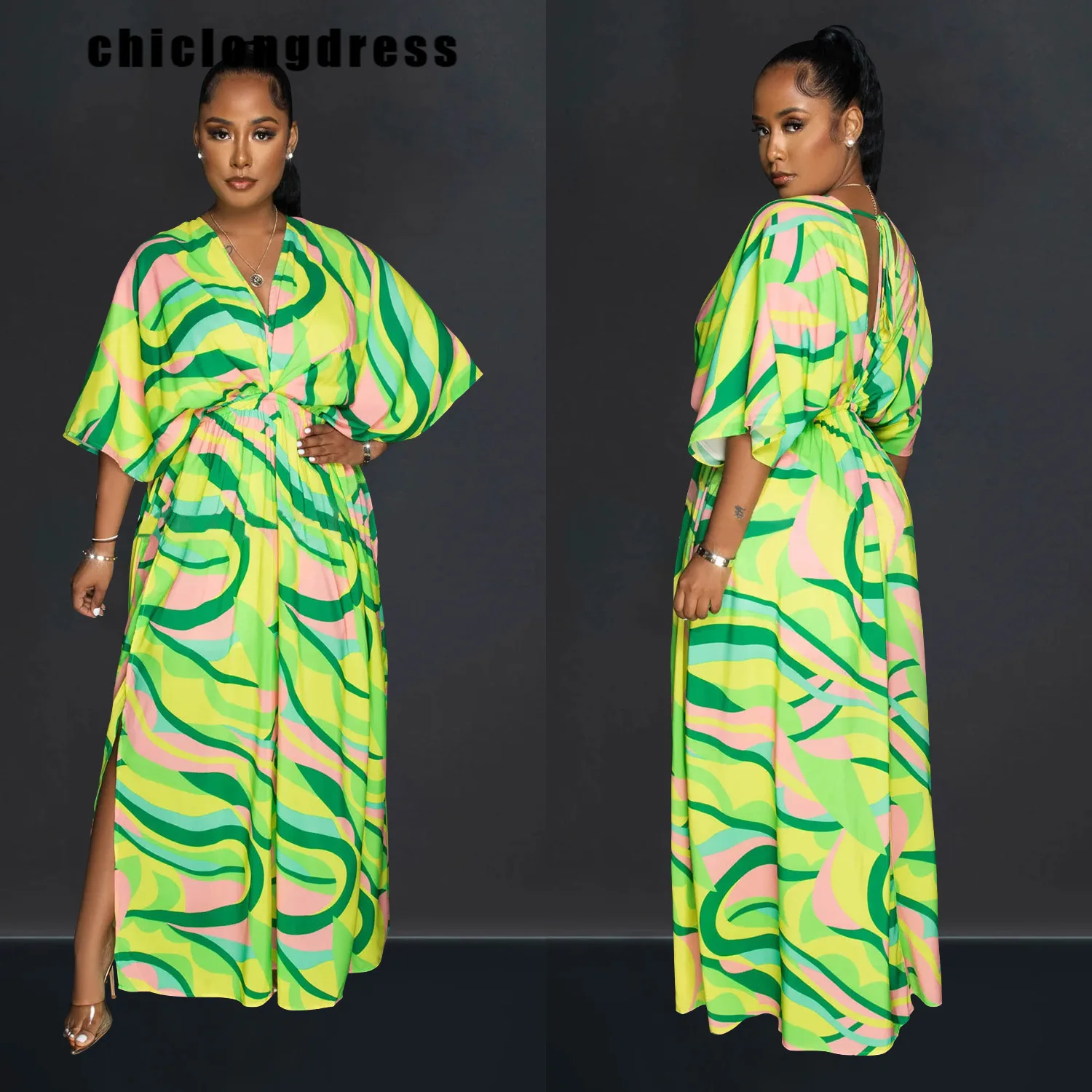 Autumn Fashion Print Loose Shirt Dress Women Casual V-neck Bat Sleeve Split Dress Women
Autumn Fashion Print Loose Shirt Dress Women Casual V-neck Bat Sleeve Split Dress Women