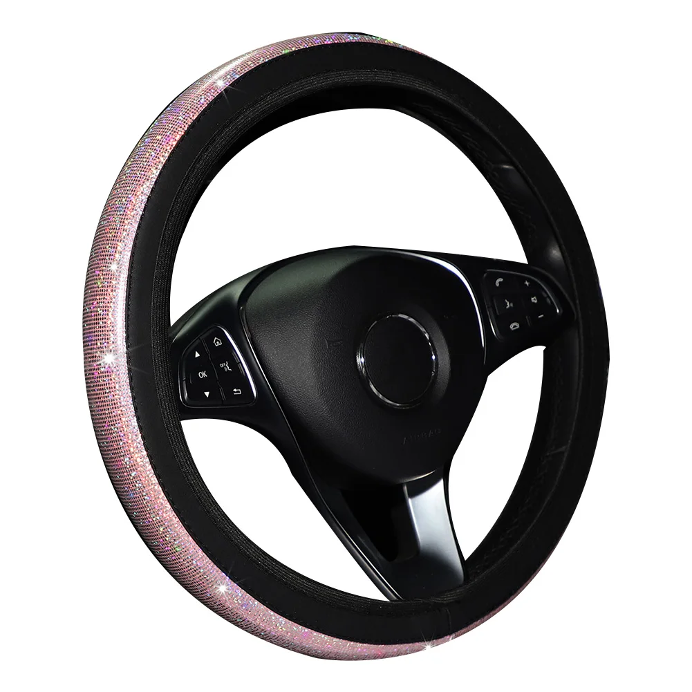 1pc Bling Rhinestones Car Steering Wheel Cover With Crystal Diamond Sparkling Decorative Cover 37-38cm White/Silver/Pink/Black
1pc Bling Rhinestones Car Steering Wheel Cover With Crystal Diamond Sparkling Decorative Cover 37-38cm White/Silver/Pink/Black