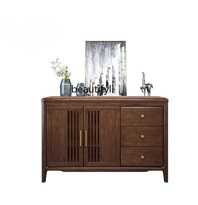 New Chinese Style Solid Wood Sideboard Nordic Walnut Storage Cabinet Light Luxury Double Door Three Drawers Tea Cabinet
New Chinese Style Solid Wood Sideboard Nordic Walnut Storage Cabinet Light Luxury Double Door Three Drawers Tea Cabinet