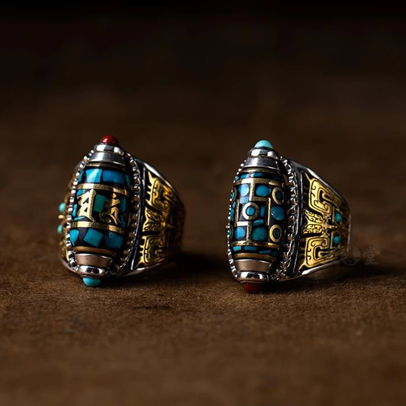 New The New Transfer Nine-eyed Dzi Ring Can Rotate Six-character Mantra Retro Domineering Ring Jewelry Accessories
New The New Transfer Nine-eyed Dzi Ring Can Rotate Six-character Mantra Retro Domineering Ring Jewelry Accessories