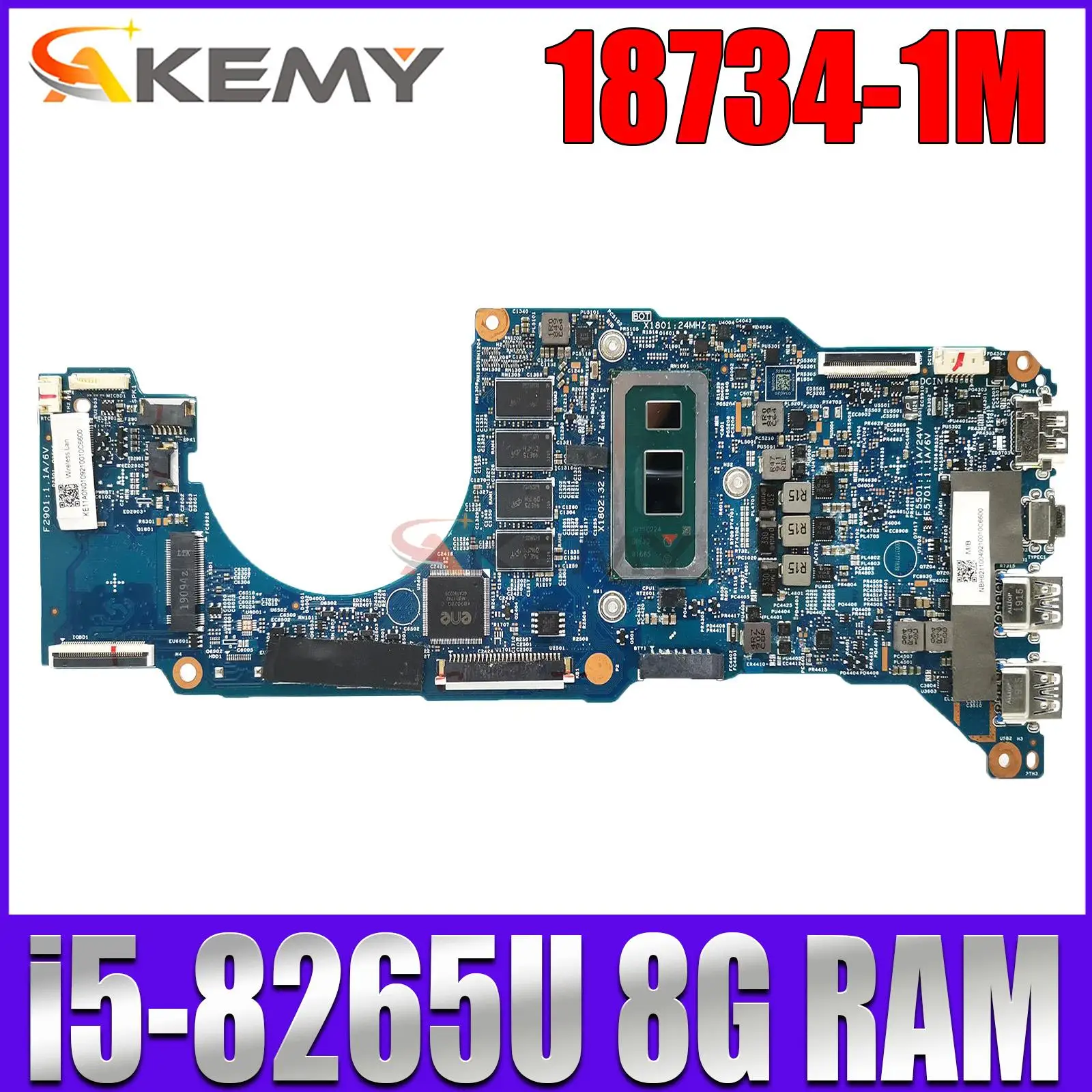 

NBH6211004 NB.H6211.004 18734-1M 448.0CR21.001M For ACER Spin 5 SP513-53N Laptop Motherboard I5-8265U CPU+8G RAM