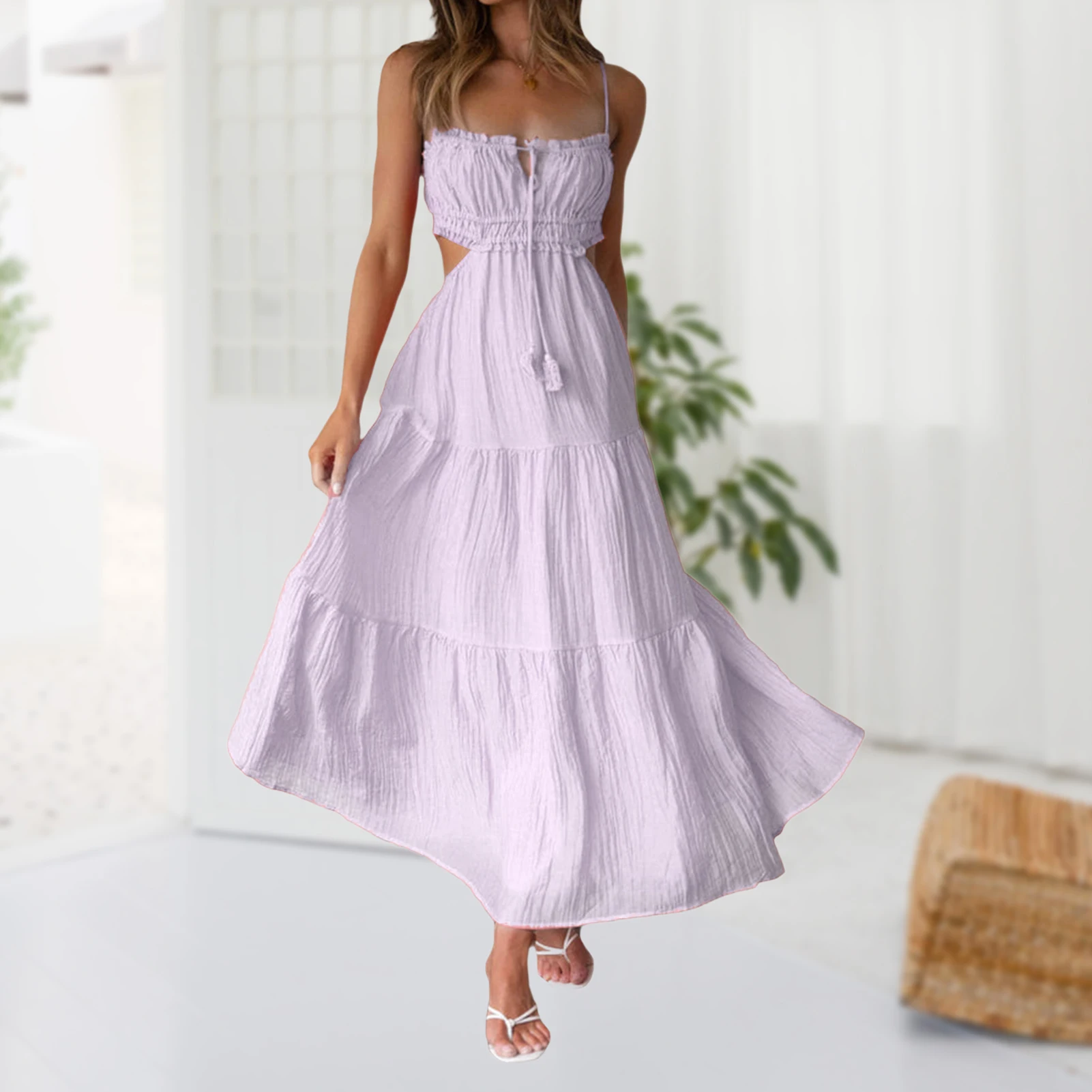 Dresses for Women 2023 Sling Long Dress Sleeveless Women Spaghetti Strap Dress Backless Seaside Vacation Dress 
Dresses for Women 2023 Sling Long Dress Sleeveless Women Spaghetti Strap Dress Backless Seaside Vacation Dress