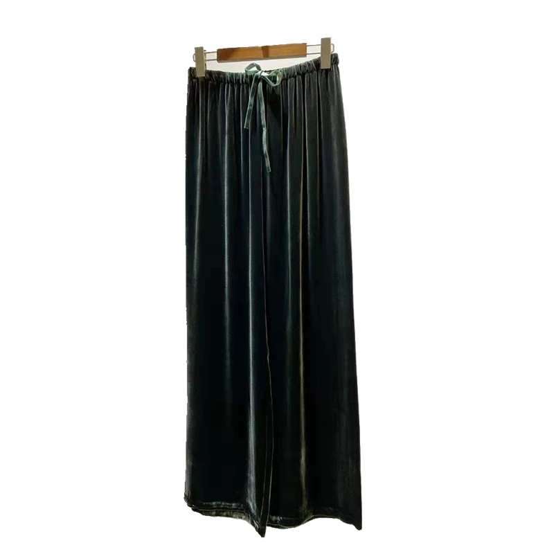Pants Women Fashion Style 100% Rayon Elastic Waist Solid Velvet 3 Colors High Quality Straight Pants Ladies New Fashion
Pants Women Fashion Style 100% Rayon Elastic Waist Solid Velvet 3 Colors High Quality Straight Pants Ladies New Fashion
