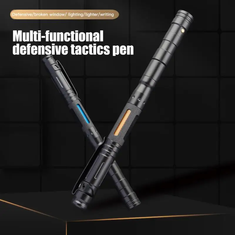 

Tungsten Steel Attacks The Head Tactical Pen Multi-function Multifunctional Defensive Tactics Pen Whistle For Survival