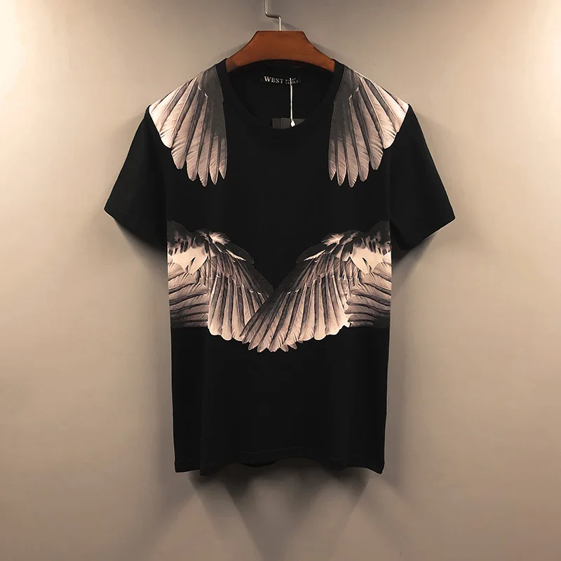 Summer European and American trend handsome ins loose personalized printing Angel Feather short sleeved T-shirt lovers wear
Summer European and American trend handsome ins loose personalized printing Angel Feather short sleeved T-shirt lovers wear