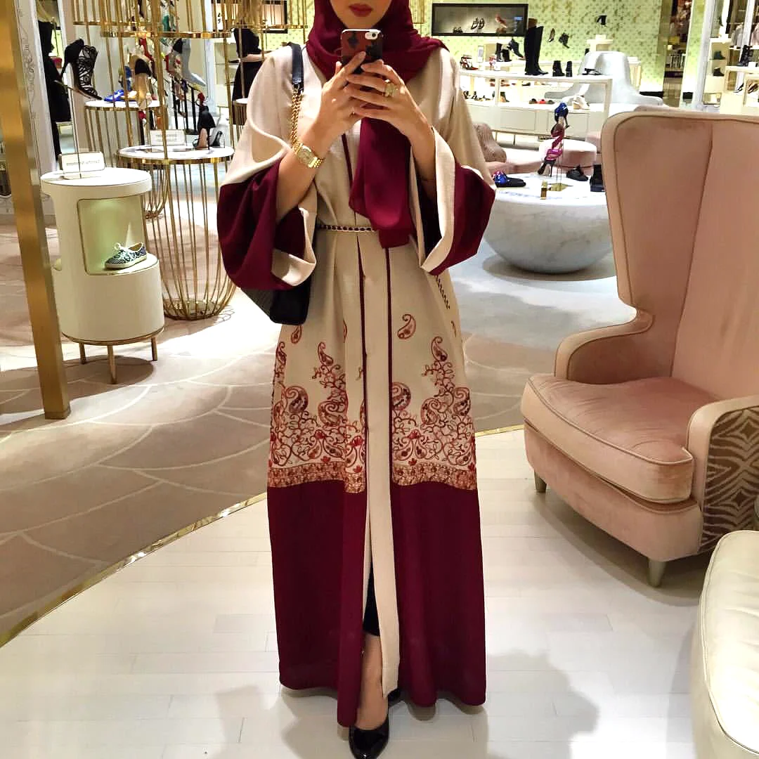 

Dubai Abaya Kimono Hijab Dress Muslim For Women Robe Marocain Kaftan Turkey Islam Clothing Open Cardigan Middle East Ramadan