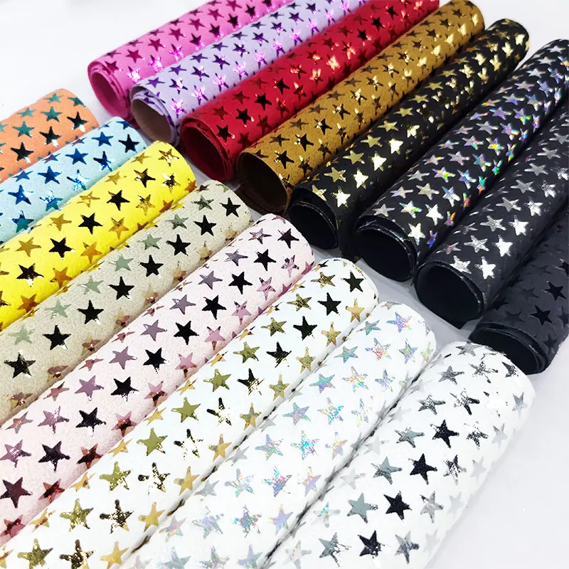 Color Laser Star Embossed PU Fabric Chunky Faux Leather Sheets for Handbags Earrings Hairpins Keychains Shoes DIY Projects
Color Laser Star Embossed PU Fabric Chunky Faux Leather Sheets for Handbags Earrings Hairpins Keychains Shoes DIY Projects