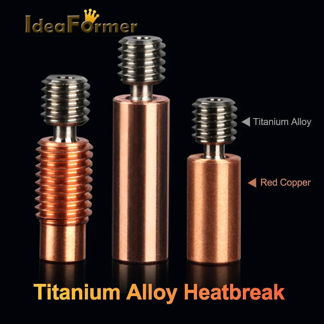

1Pcs E3D V6 Titanium Alloy Bi-Metal Heatbreak M6 M7 Red Copper Throat For V6 Hotend Prusa i3 MK3 Break 1.75MM Filament Smooth