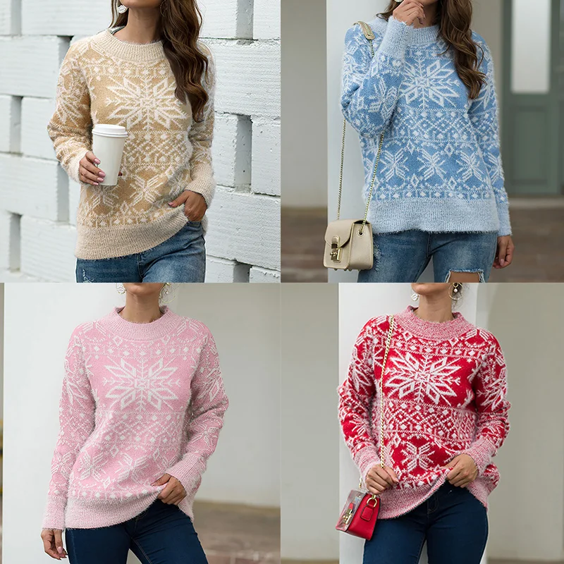Christmas half turtleneck sweater women loose pullover sweater new autumn and winter Christmas wind snowflake warm sweater
Christmas half turtleneck sweater women loose pullover sweater new autumn and winter Christmas wind snowflake warm sweater
