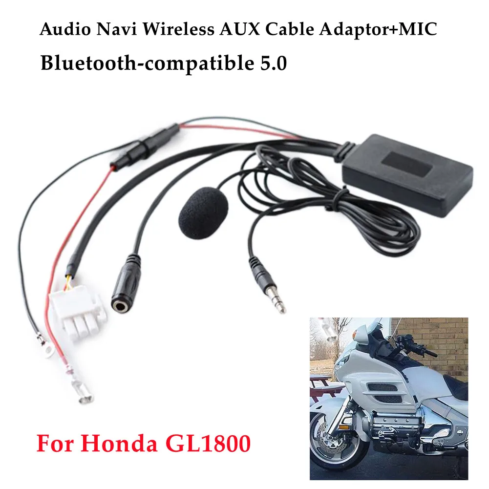 

Bluetooth Adapter For Honda GL1800 Audio Navi Bluetooth Wireless AUX Cable Adaptor+MIC BT Call Handsfree Motorcycle Accessories