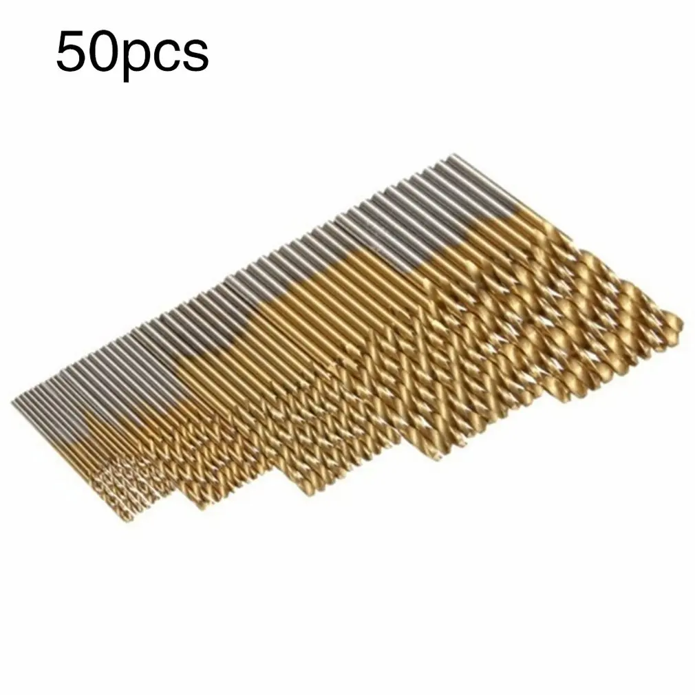 50 PCS Gold/Sliver Titanium Coated HSS Fashion Steel Drill Bit Set Tool 1/1.5/2/2.5/3mm Bit Tools Metal Hole Grooving Drill Saw
50 PCS Gold/Sliver Titanium Coated HSS Fashion Steel Drill Bit Set Tool 1/1.5/2/2.5/3mm Bit Tools Metal Hole Grooving Drill Saw