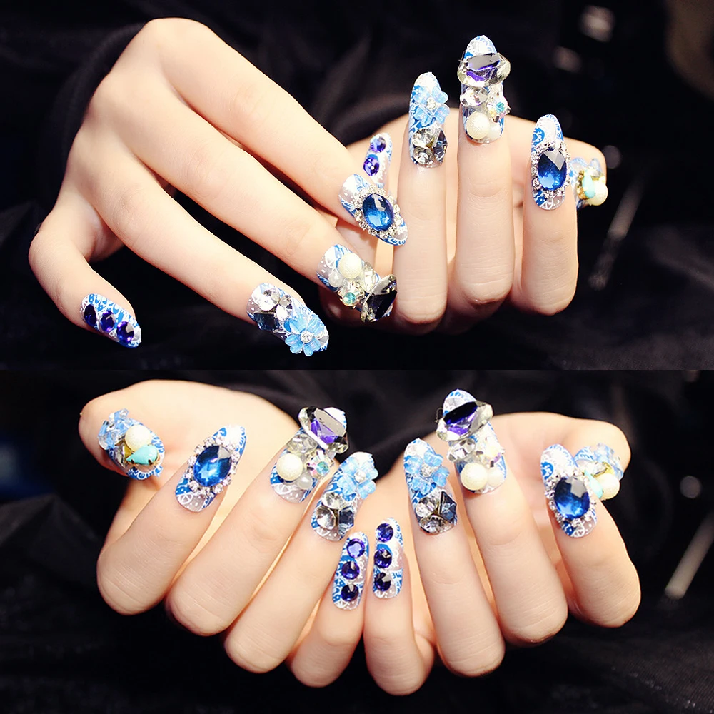 24pcs Long Press On Nails Rhinestones Flower Sweet Style Full Coverage Seq Removable Save Timegel Salon Diy Art Fake Nails -vl16
24pcs Long Press On Nails Rhinestones Flower Sweet Style Full Coverage Seq Removable Save Timegel Salon Diy Art Fake Nails -vl16