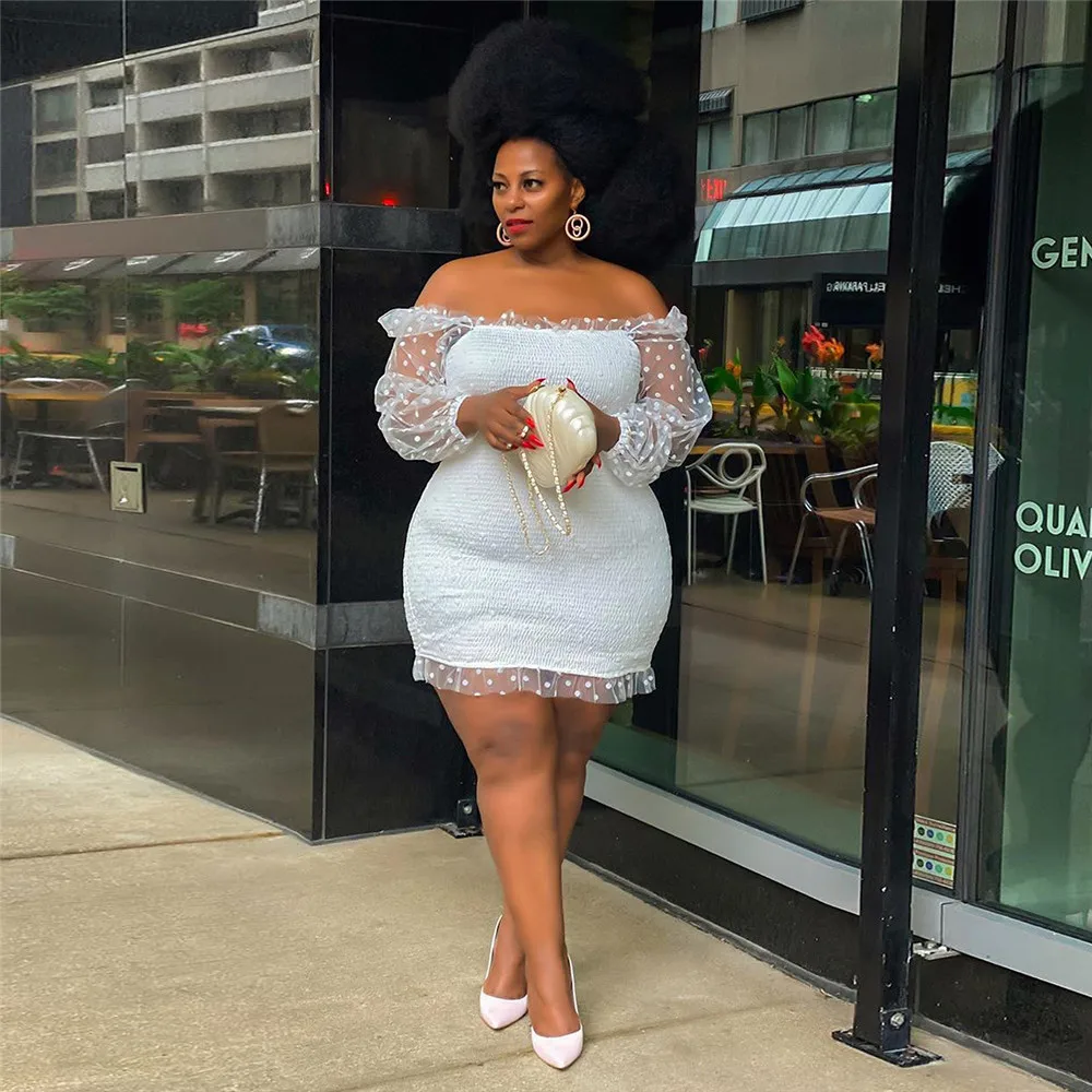Fashion Women Plus Size Dress American African Style Solid Color Pullover Lace Patchwork Shoulder Off Spring Fall Prom Dress
Fashion Women Plus Size Dress American African Style Solid Color Pullover Lace Patchwork Shoulder Off Spring Fall Prom Dress