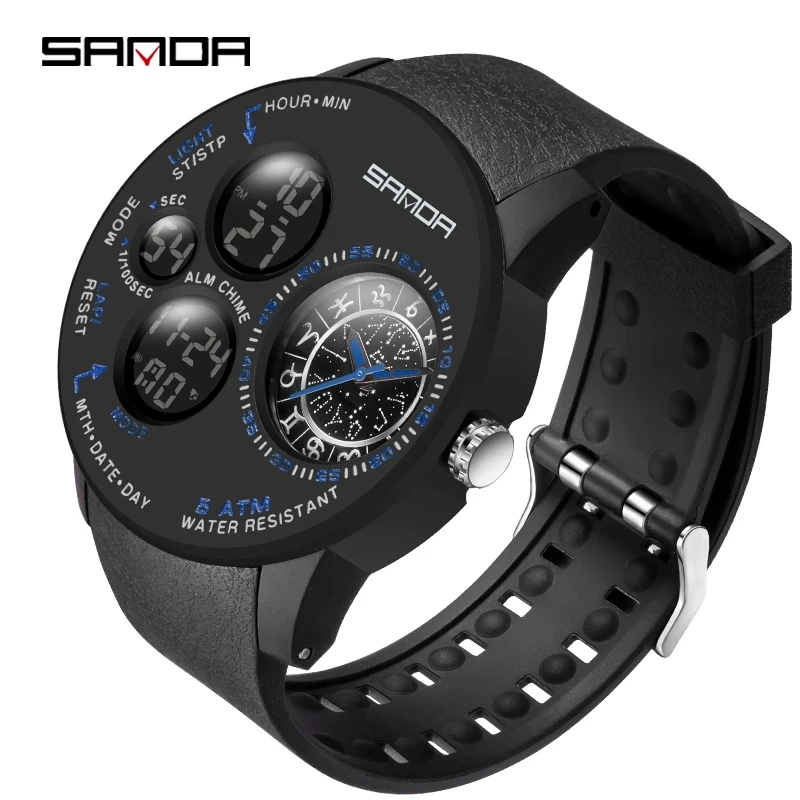 SANDA 2023 Fashion Outdoor Mens Watches Top Brand Military Sports Quartz Watch Dual Display Wristwatch Waterproof Clock 6036
SANDA 2023 Fashion Outdoor Mens Watches Top Brand Military Sports Quartz Watch Dual Display Wristwatch Waterproof Clock 6036