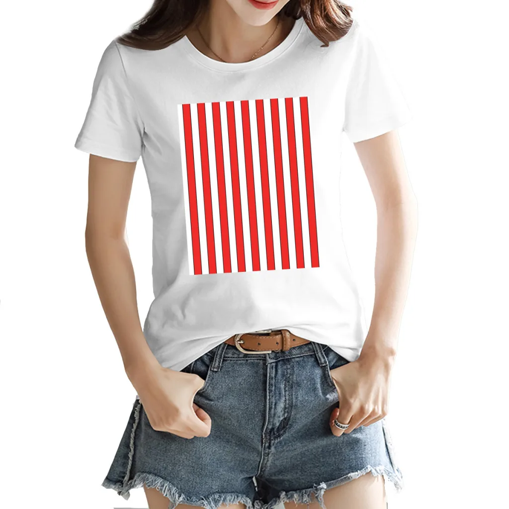 RED BLACK WHITE VERTICAL STRIPE Women's T-shirt Creative White GeekyRound neck Tops Tees European Size
RED BLACK WHITE VERTICAL STRIPE Women's T-shirt Creative White GeekyRound neck Tops Tees European Size