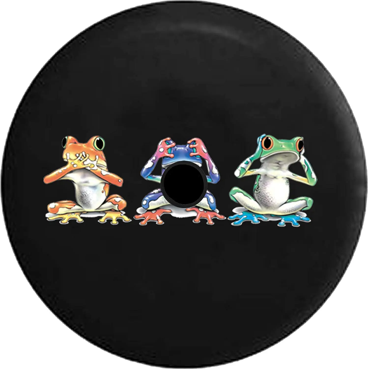 Pike Outdoors JL Series Spare Tire Cover with Backup Camera Hole Hear See Hear No Evil Neon Tree Frogs Black 32 in 
Pike Outdoors JL Series Spare Tire Cover with Backup Camera Hole Hear See Hear No Evil Neon Tree Frogs Black 32 in