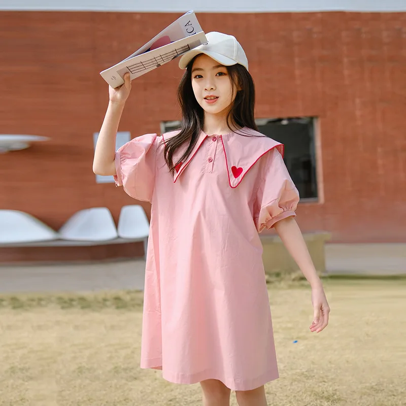 Teen Girls Pink Dress Child Embroidery Fashion 2022 New Summer Peter Pan Collar Princess Kids Shirts Dresses Preppy Puff Sleeve
Teen Girls Pink Dress Child Embroidery Fashion 2022 New Summer Peter Pan Collar Princess Kids Shirts Dresses Preppy Puff Sleeve