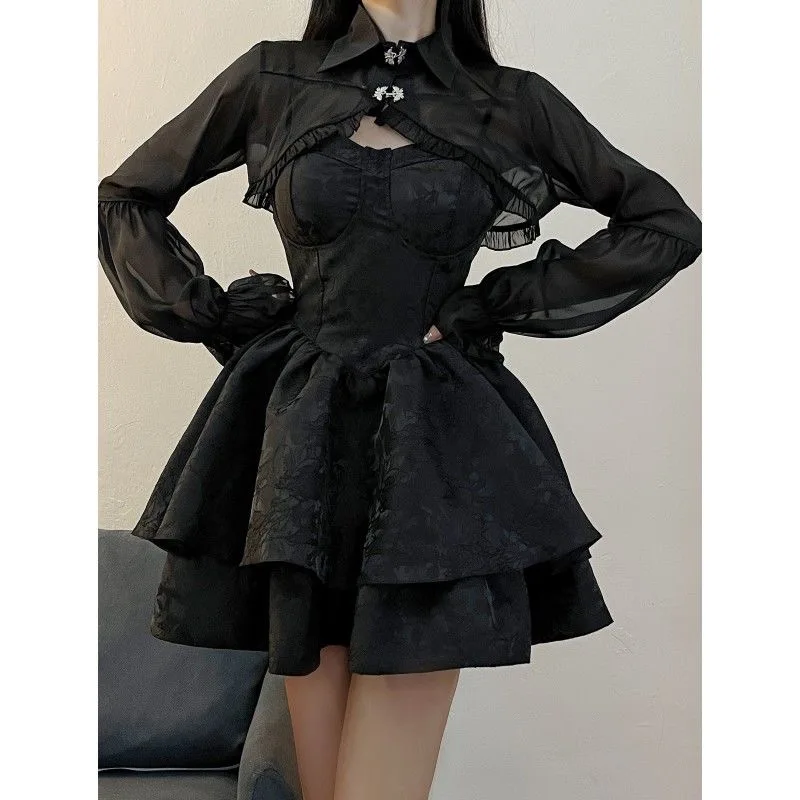 Black Sexy Lolita Dress Women Gothic Vintage Mini Dresses Harajuku Halloween Cosplay Costumes Long Sleeve Fairy Dress Woman
Black Sexy Lolita Dress Women Gothic Vintage Mini Dresses Harajuku Halloween Cosplay Costumes Long Sleeve Fairy Dress Woman
