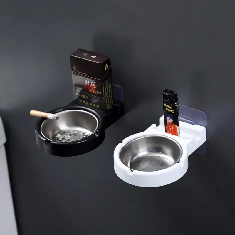 

Non-marking Sticker Ashtray Wall Paste Home Bar Toilet Smoking Indoor Cigarette Butt Lighters Storage Shelf Tray Box Ashtrays