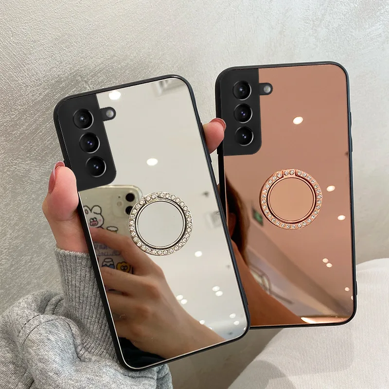 Luxury Ring Stand Holder Phone Case For Samsung S22 Ultra S21 Plus 22+ Cute Mirror Glossy Cover Fundas
Luxury Ring Stand Holder Phone Case For Samsung S22 Ultra S21 Plus 22+ Cute Mirror Glossy Cover Fundas