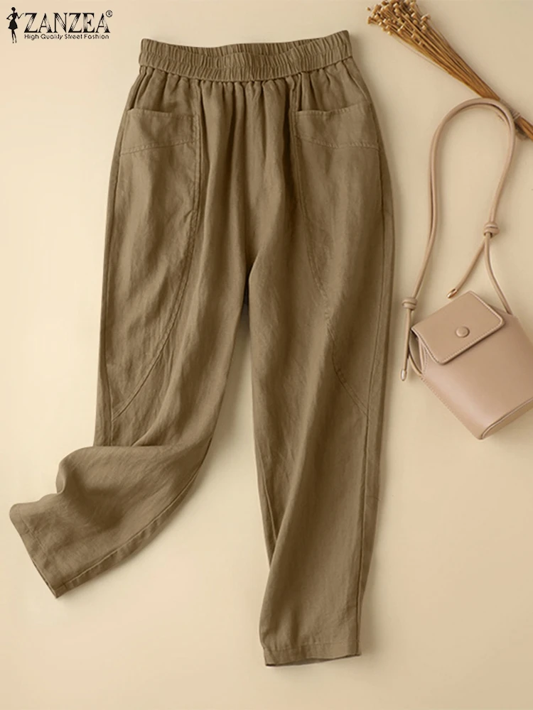 ZANZEA Summer Spring Vintage Pant Ankle Length Thin Cotton Elastic Solid Long Trousers Femme Casual Elegant Loose Home Wear Pant
ZANZEA Summer Spring Vintage Pant Ankle Length Thin Cotton Elastic Solid Long Trousers Femme Casual Elegant Loose Home Wear Pant