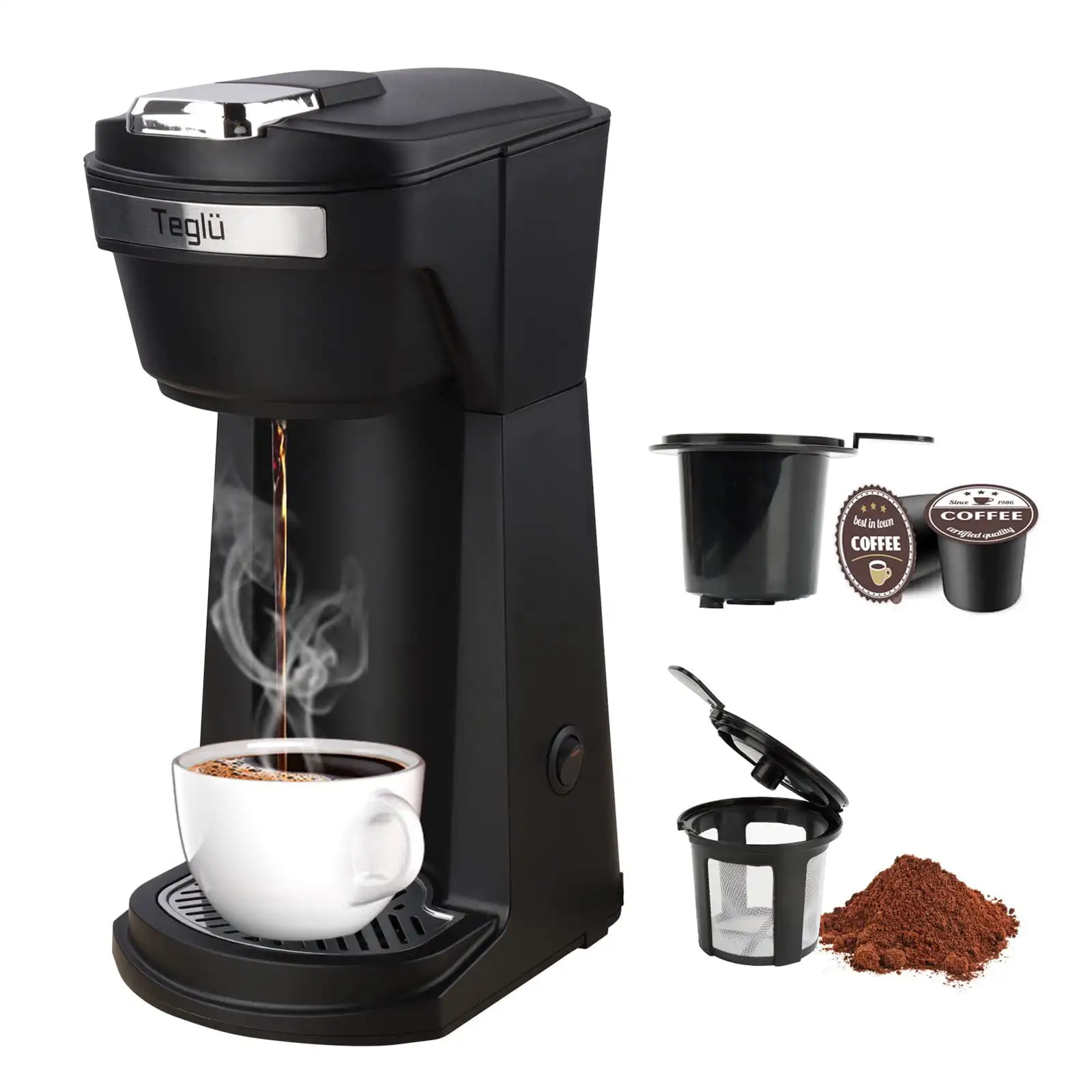 2 in 1 Single Serve Coffee Maker for K Cup Pods & Ground Coffee, Mini K Cup Coffee Machine with 6 to 14 oz Brew Sizes, Single Cu
2 in 1 Single Serve Coffee Maker for K Cup Pods & Ground Coffee, Mini K Cup Coffee Machine with 6 to 14 oz Brew Sizes, Single Cu