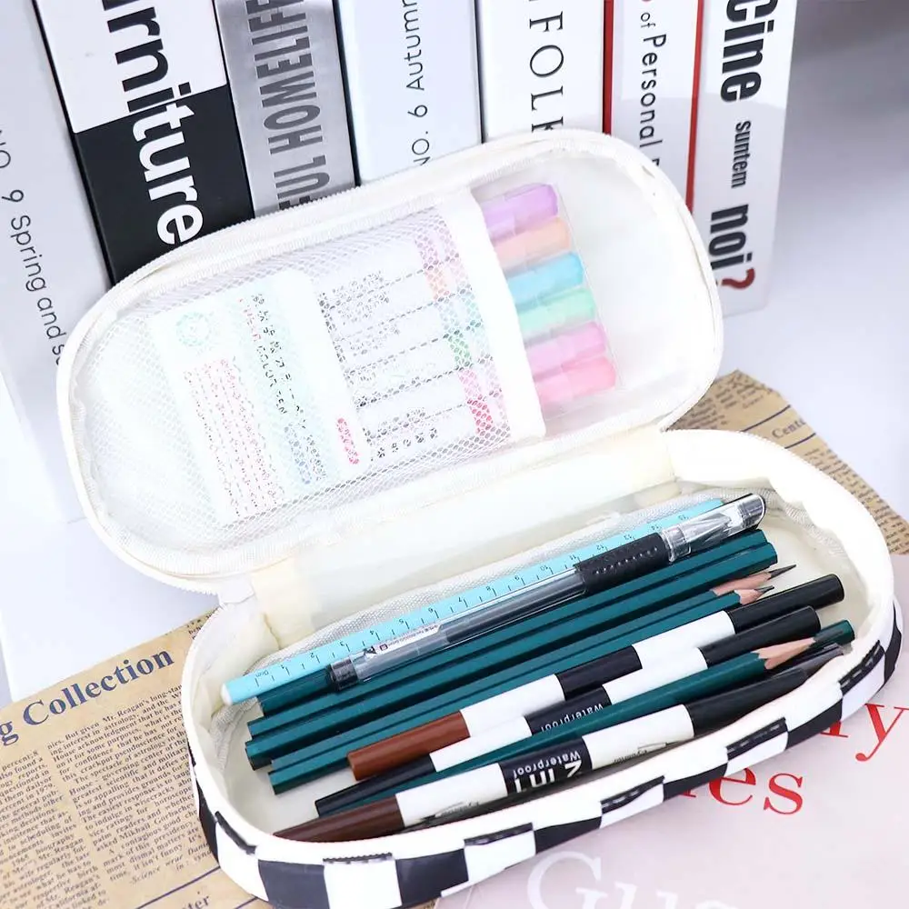 Office Supplies Stationery Simple Children Student Plaid Pencil Case Stationery Bag Pencil Bag Large Capacity
Office Supplies Stationery Simple Children Student Plaid Pencil Case Stationery Bag Pencil Bag Large Capacity