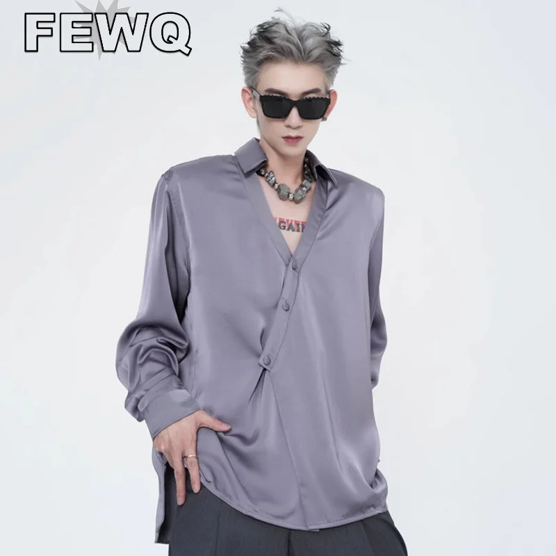 FEWQ Men's Chinoiserie Satin V-neck Long Sleeve Shirts Shoulder Pad Cardigan Male Autumn Casual Tops 2023 Niche Design 24B3308
FEWQ Men's Chinoiserie Satin V-neck Long Sleeve Shirts Shoulder Pad Cardigan Male Autumn Casual Tops 2023 Niche Design 24B3308