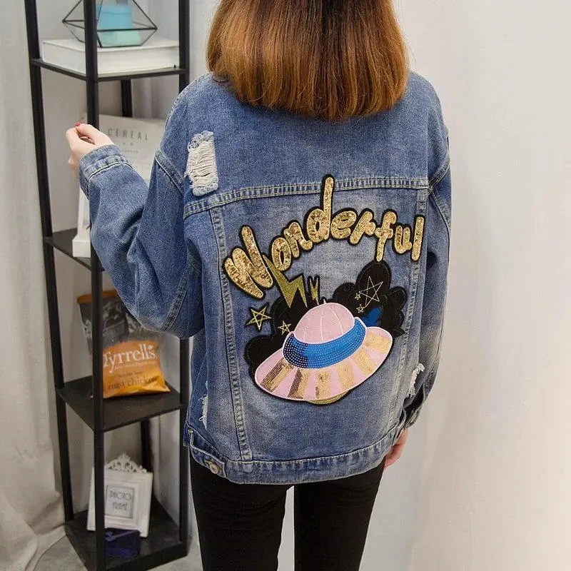 Women's Denim Jacket Spring Autumn Loose Print Denim Coat 2022 New Jacket Top Outer Wear Long Windbreaker Basic Coat
Women's Denim Jacket Spring Autumn Loose Print Denim Coat 2022 New Jacket Top Outer Wear Long Windbreaker Basic Coat