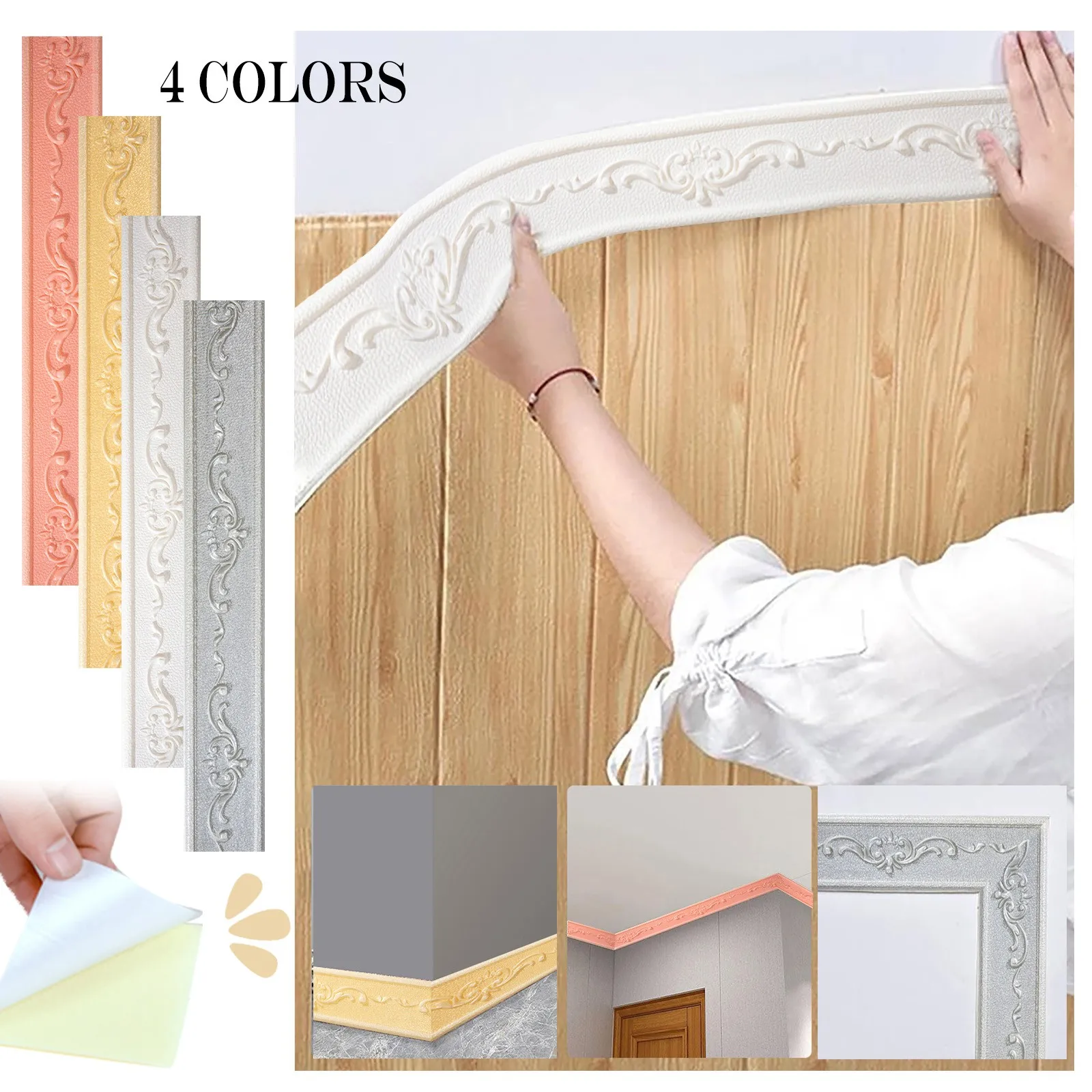 Art Relievo Pattern 3D Wall Stickers For Living Room Bedroom Background Decoration Skirting Line Decor Sticker 69x8x0.8CM A40
Art Relievo Pattern 3D Wall Stickers For Living Room Bedroom Background Decoration Skirting Line Decor Sticker 69x8x0.8CM A40