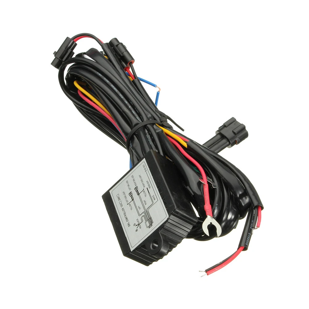 

Car DRL Controller Auto LED Daytime Running Light Relay Harness Dimmer On/Off 12-18V with Strobe & Dimming Function