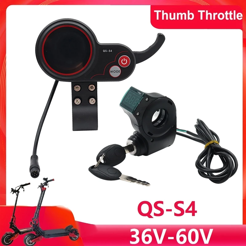 QS-S4 36V-60V Thumb Throttle LCD Display+Lgnition Lock Key Long Cable For Zero 8 9 10 8X 10X Electric Scooter 6PIN
QS-S4 36V-60V Thumb Throttle LCD Display+Lgnition Lock Key Long Cable For Zero 8 9 10 8X 10X Electric Scooter 6PIN