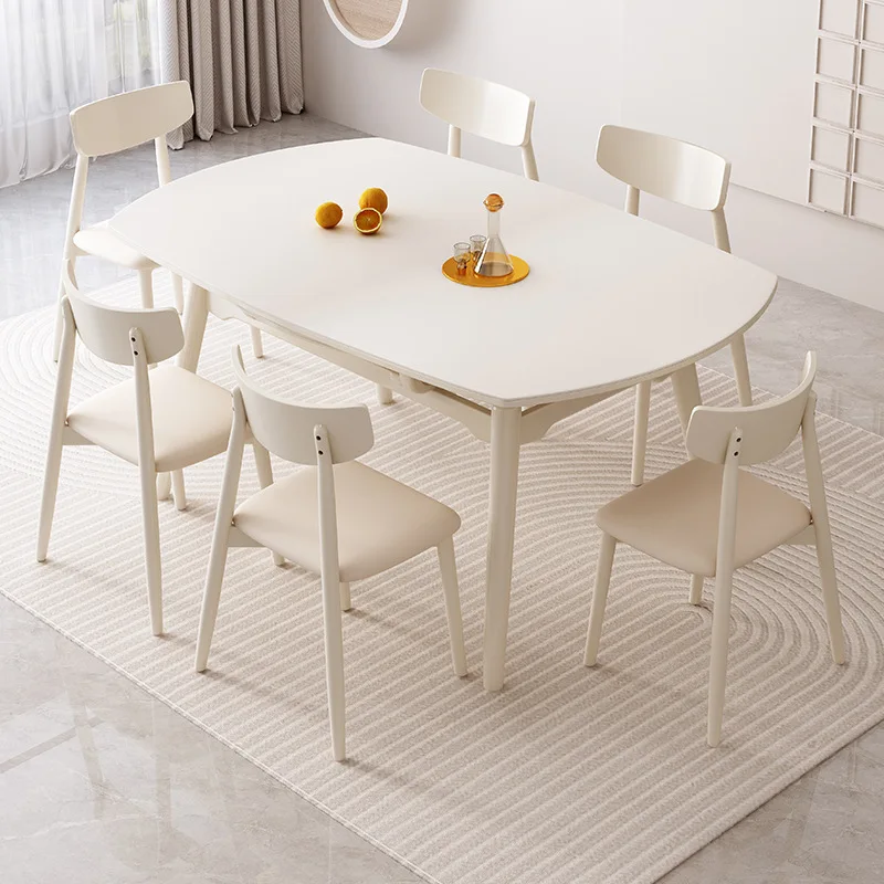 Cream style rock board dining tables and chairs, retractable, light luxury, modern and simple household folding round table
Cream style rock board dining tables and chairs, retractable, light luxury, modern and simple household folding round table
