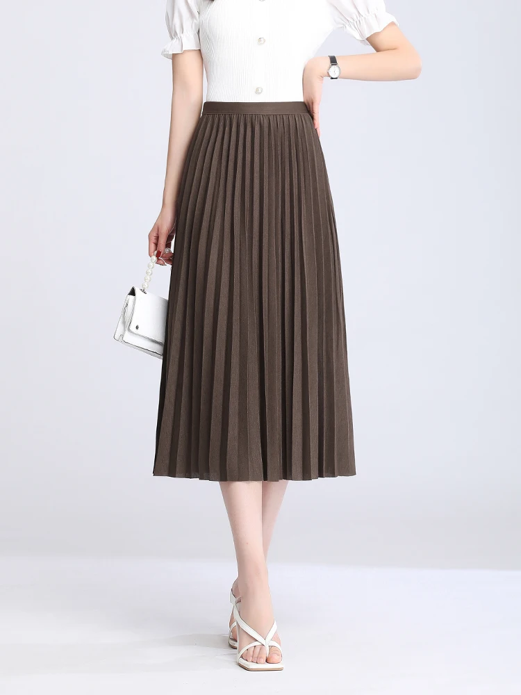 High waist long women skirt a line elastic pleated calf length solid simply classic female bottom thin summer y2k skirt 2022
High waist long women skirt a line elastic pleated calf length solid simply classic female bottom thin summer y2k skirt 2022
