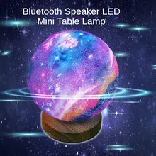 Bluetooth Music LED Mini Table Lamp 3D Night Light Remote Control Dormitory Magnetic Absorption Suspended Lunar Starry Sky Lamps