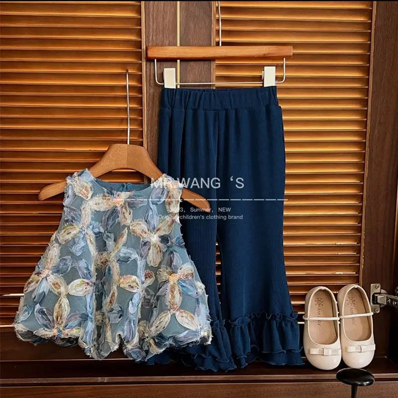 Korea Girls Clothes Set Summer New Top+pants Suit Girls Flowers Princess Sleeveless Two-Piece Suit Children Fashion Clothing Set
Korea Girls Clothes Set Summer New Top+pants Suit Girls Flowers Princess Sleeveless Two-Piece Suit Children Fashion Clothing Set