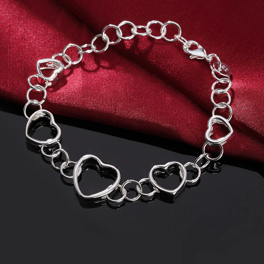 Hot new 925 Sterling silver heart Bracelets for woman men classic Wedding party Christmas Gift high quality fashion Jewelry
Hot new 925 Sterling silver heart Bracelets for woman men classic Wedding party Christmas Gift high quality fashion Jewelry