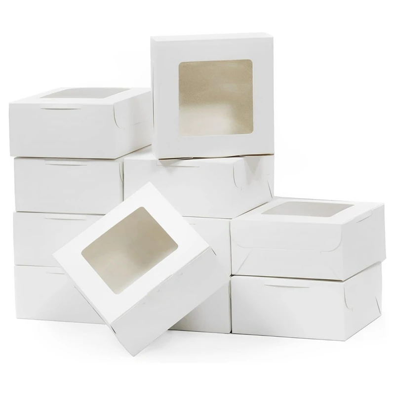30 шт., 6x6x3 дюйма, белые хлебобулочные коробки с окошком, маленькие зеркальные коробки, коробки для печенья, коробки для тортов
30 шт., 6x6x3 дюйма, белые хлебобулочные коробки с окошком, маленькие зеркальные коробки, коробки для печенья, коробки для тортов