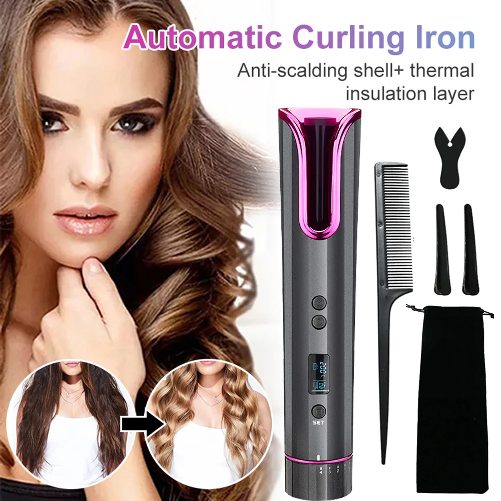 New Cordless Lazy Automatic Hair Curler USB Rechargeable Curling Iron Temperature Adjustable Hair Rolling Tool With LED Display
New Cordless Lazy Automatic Hair Curler USB Rechargeable Curling Iron Temperature Adjustable Hair Rolling Tool With LED Display