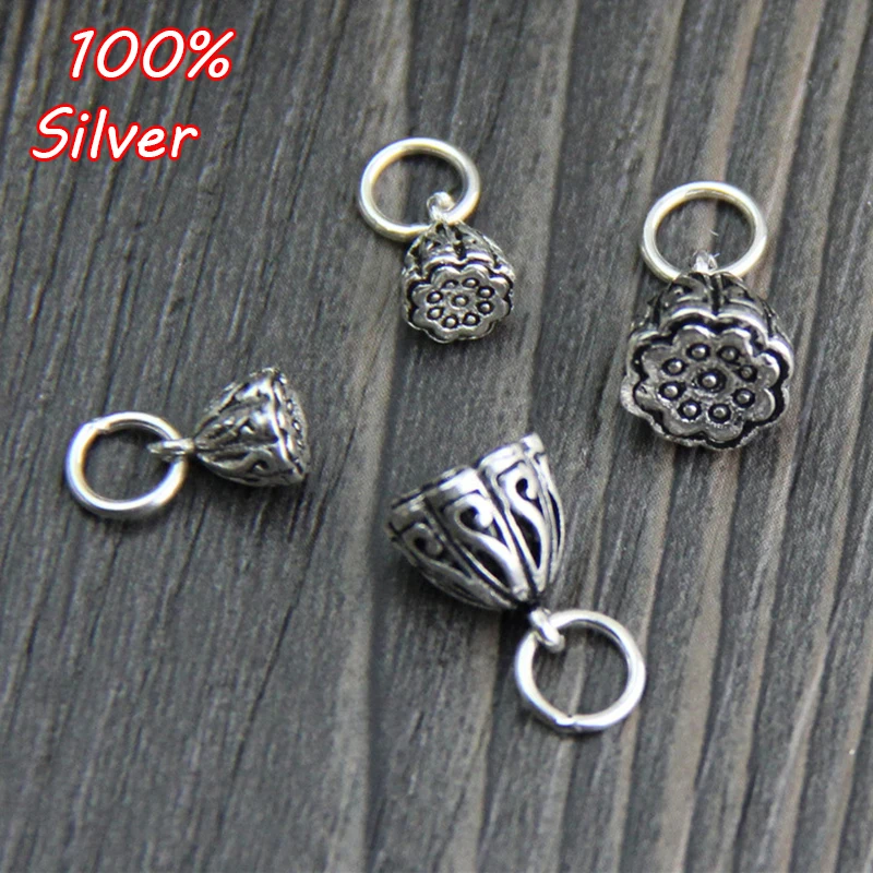Retro 925 Sterling Silver Color Charms Handcraft Carved Lotus Pendant DIY Women Jewelry Small Accessories For Birthday Gift
Retro 925 Sterling Silver Color Charms Handcraft Carved Lotus Pendant DIY Women Jewelry Small Accessories For Birthday Gift
